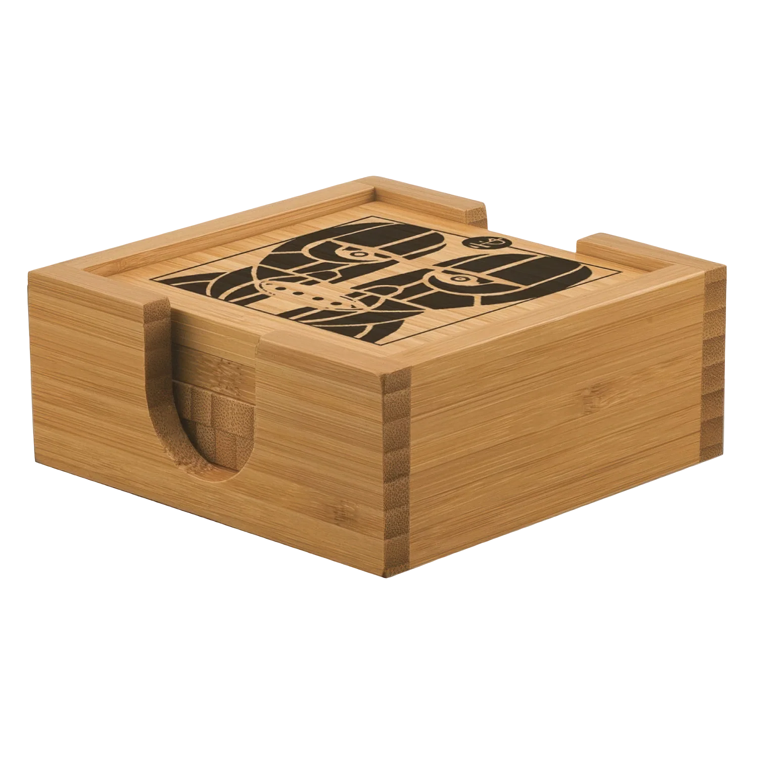 Division Bell Wood Heads Bamboo Coaster Set