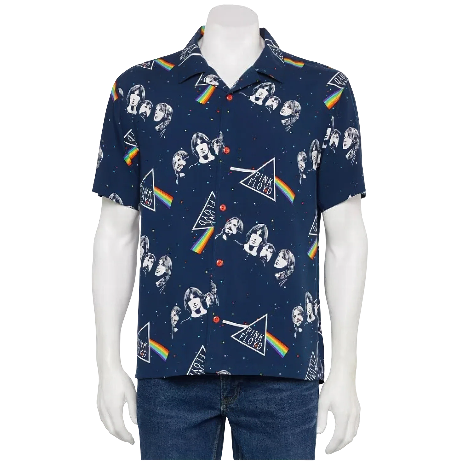 Pink Floyd Dark Side of the Moon Short Sleeve Button Down