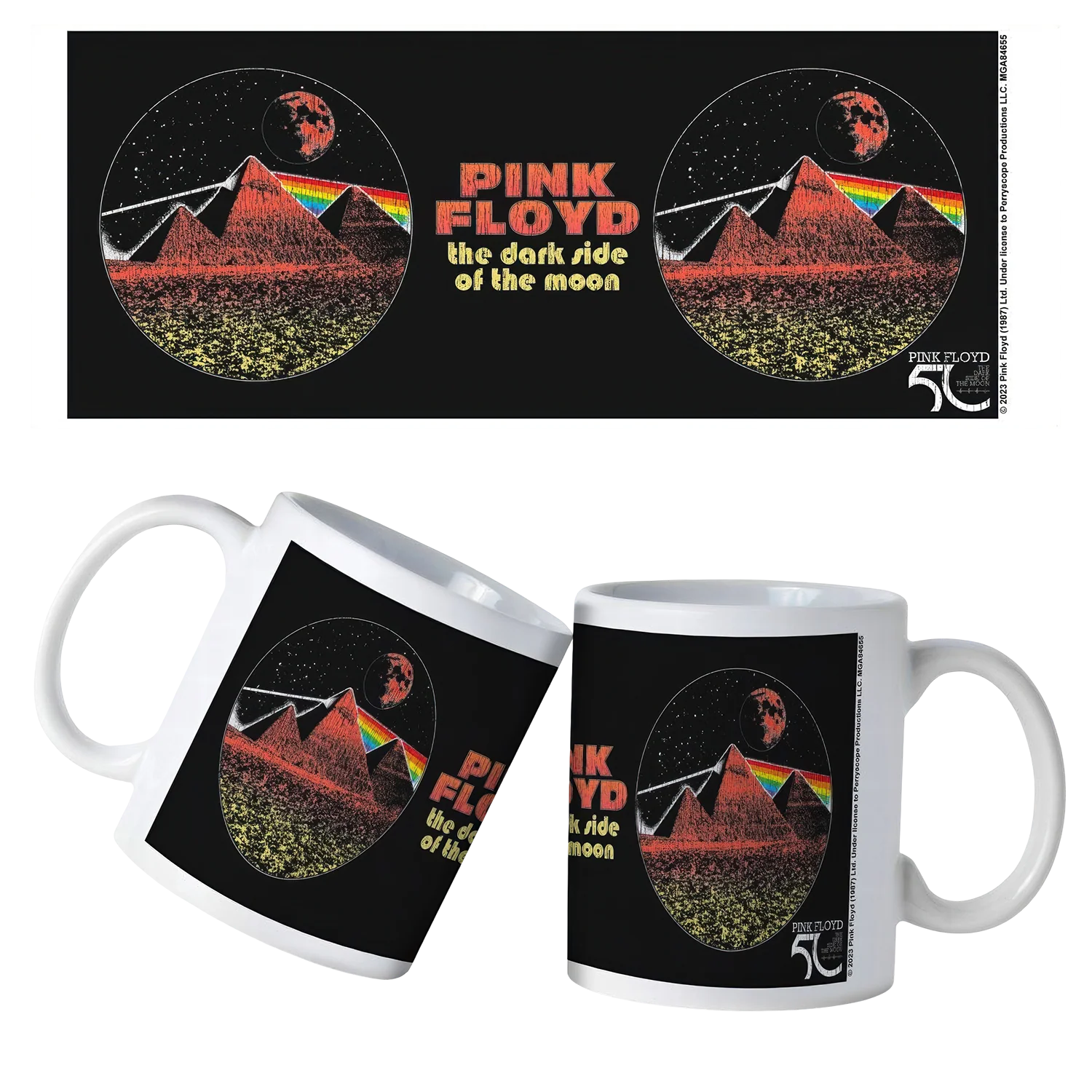 Pink Floyd TDSOTM50 Red Pyramids Ceramic Mug